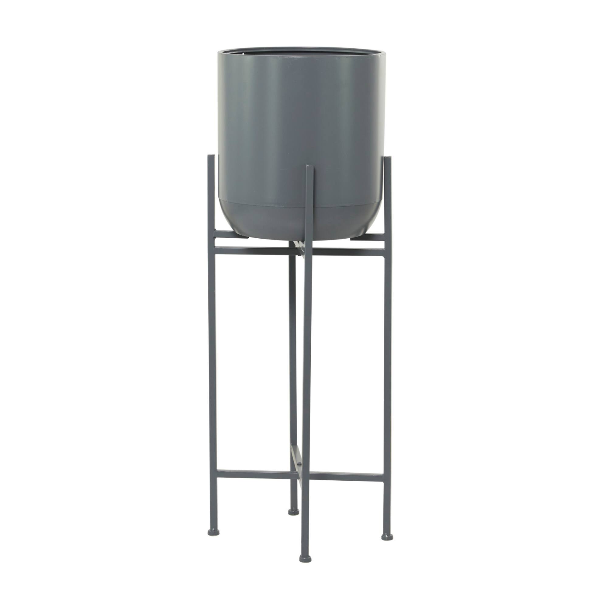 Dark Grey Modern Planter, 13" x 13" x 36"